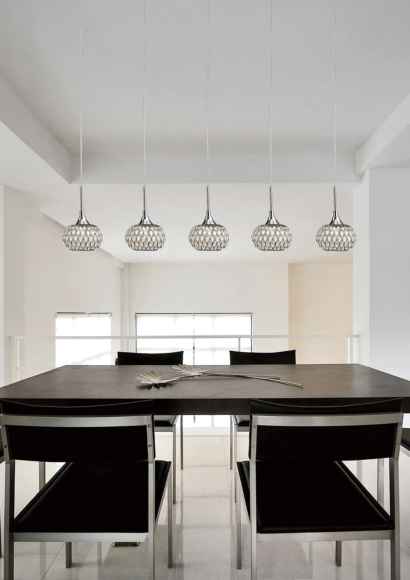 Chelsie Polished Chrome Ceiling Lights Diyas Linear Fittings